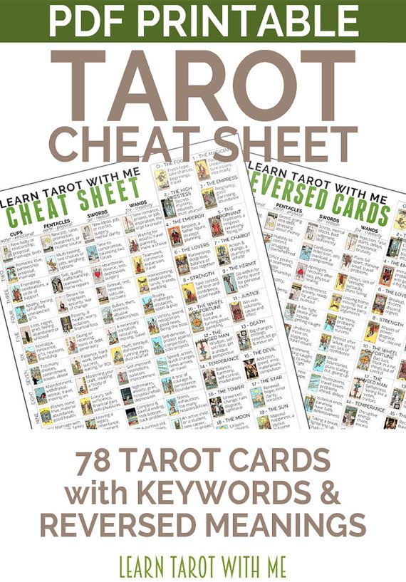 tarot card cheat sheet pdf